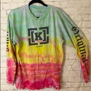 KR3W sorbet coloured tie dye long sleeve T-shirt